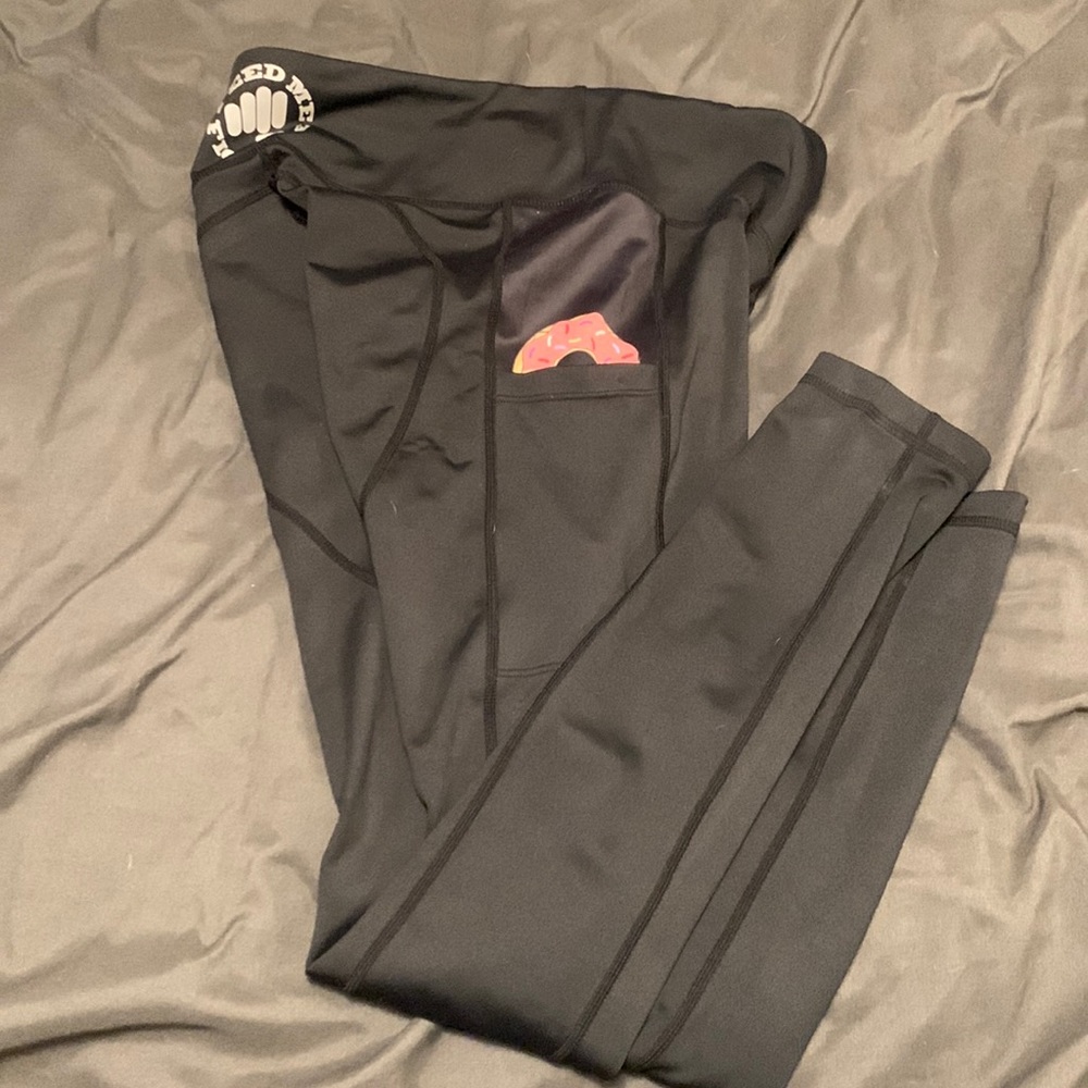 Feed me fight me work out leggings